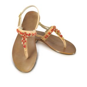 Red Jeweled Sandals